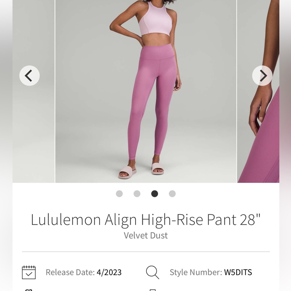 lululemon athletica Align High-Rise Pant 28" in Velvet Dust